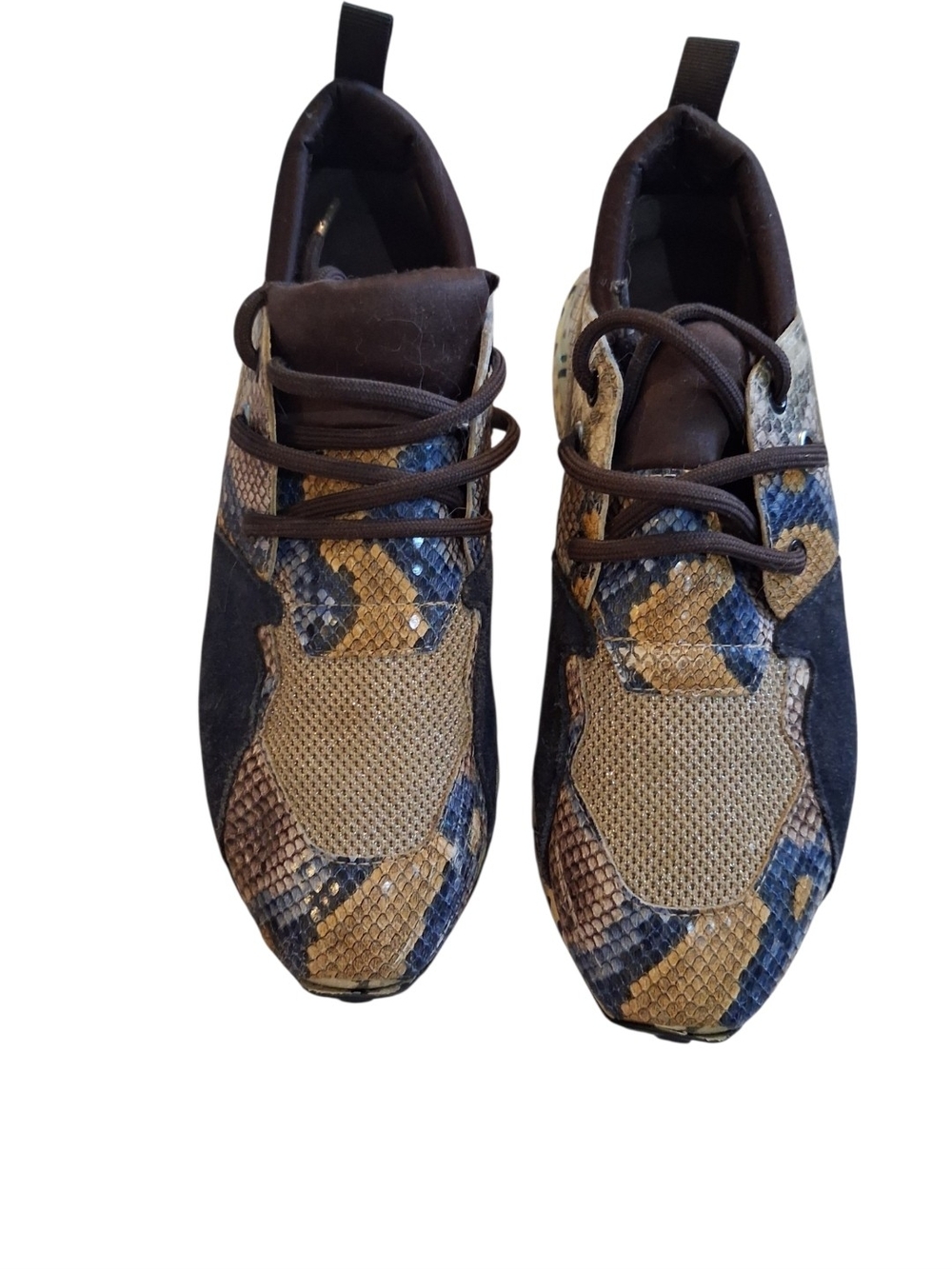 Steve Madden Snake-Print Brown Athletic Sneakers